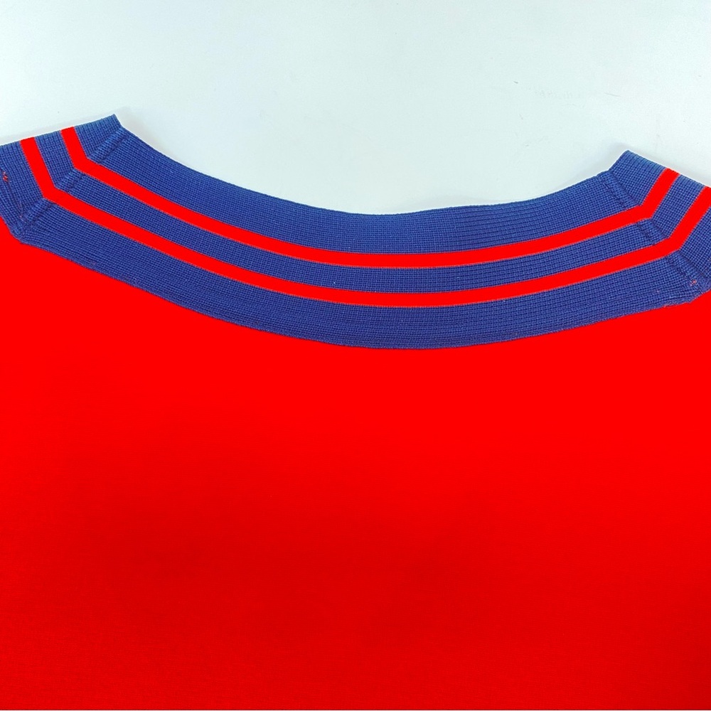 Lauren Ralph Lauren Layered Cricket Sweater Top Red White Blue Preppy Large - Picture 6 of 12